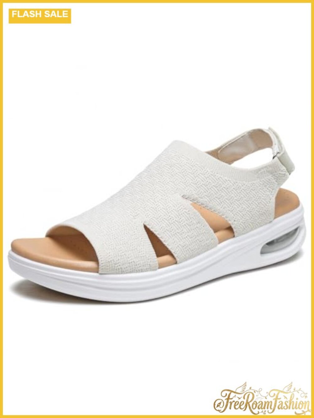 Women's Mesh Knit Walking Sandals with Arch Support & Adjustable Strap